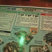 Vegan menu at Nice Guys Pizza and Beer in Cape Coral