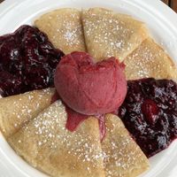 Vegan crepes   at Kate's Berry Farm in Swansea