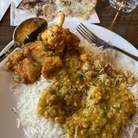 Aloo gobi and lentil Dahl   at Indian Kitchen in Golden