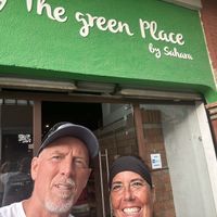 Two happy vegans   at The Green Place in Puerto Vallarta