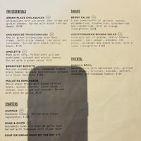 Menu - The Essentials, Salads and more   at The Green Place in Puerto Vallarta