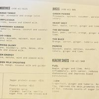 Menu - Smoothies and Juices   at The Green Place in Puerto Vallarta