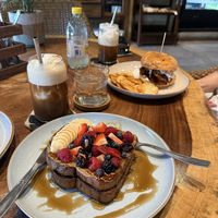 French toast and the fried musroom sandwich    at The Green Place in Puerto Vallarta