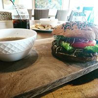 The original burger no cheese at The Green Place in Puerto Vallarta