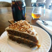 Carrot cake and cold brew at The Green Place in Puerto Vallarta