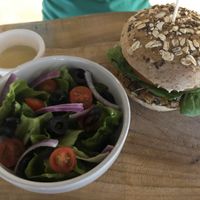 Original burger at The Green Place in Puerto Vallarta