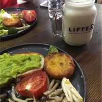 Skinny brunch and peanut butter and banana smoothie  at Lifted Coffee & Brunch in Hanoi