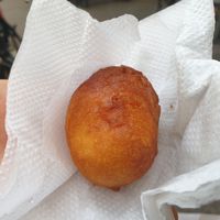 Deep fried dessert dough ball at Nil - Grünbergerstr. in Berlin