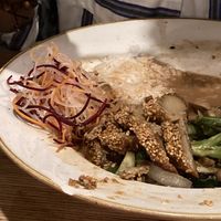 Cơm Sốt Miso: Miso sauce with fresh vegetables and rice and vegan crispy duck. 12,90€  at Co Chu in Berlin