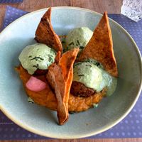 Behold the quinoa balls - yum!!   at Dot Restaurant in Nicosia