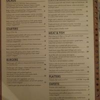 Menu as of Dec 20, 2017 at Dot Restaurant in Nicosia