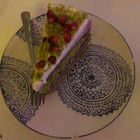 Vegan spinach cake at Geranium Caffe in Poznan