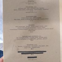 The breakfast menu in English at Geranium Caffe in Poznan