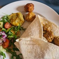 Coronation chicken wrap at Phoenix Plant Based Eatery in Prescot