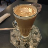 Oat latte at Phoenix Plant Based Eatery in Prescot