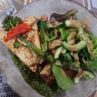 Paleo Pizza and salad at Vanilla Food in Noosaville