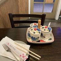 different sauces additional to the ones that come with the food   at Samata Vegan House in Hollywood