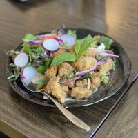 Fried chicken larb  at Samata Vegan House in Hollywood