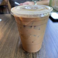 Thai iced coffee  at Samata Vegan House in Hollywood