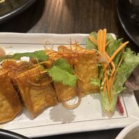 Tom yum tofu with saffron! Such a good starter dish!  at Samata Vegan House in Hollywood