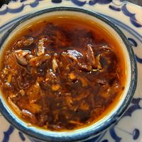 Housemade garlic chili oil  at Samata Vegan House in Hollywood