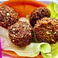 Falafel bites at Sandwich Falafel W Bas in Aqaba