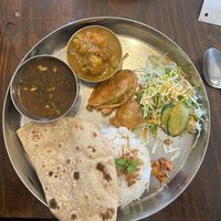 Two chapati two curry set ☺️  at Milenga in Okayama