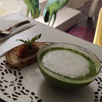 Hemp soup at Sante in Pune