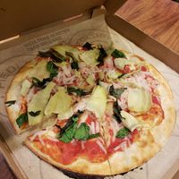 Thin crust, spinach, artichoke, & basil with daiya cheese. at Pieology in North Las Vegas