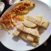 Vegan Hummus and Pita at Purple Cat Cafe in Glasgow