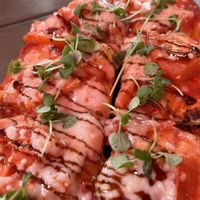 Vegan available caprese flatbread  at The Fairmount Cocktail Bar in Cleveland Heights