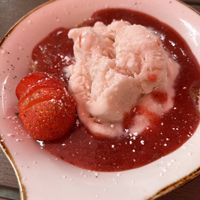 Vegan strawberry rhubarb tart  at The Fairmount Cocktail Bar in Cleveland Heights