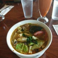 Tom yung soup (from the vegan menu!!) at Bangkok Garden in Sacramento