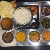 Ordered a vegan thali with potato paratha.  at Nagalingam's Bhavan in Kandy