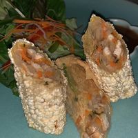Fried bean skin spring rolls, third course of the set menu at The Pepper Tree in Phu Quoc