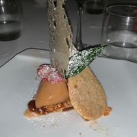 Tamarind and chilli tart with a tamarind and chilli sorbet and a cookie, unexpectedly delishious at The Pepper Tree in Phu Quoc