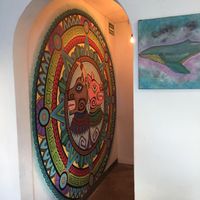 Cool mural at Cali Cafe in Cozumel