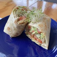 Tempeh avocado wrap at Cali Cafe in Cozumel