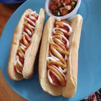 Classic hotdogs at Cali Cafe in Cozumel