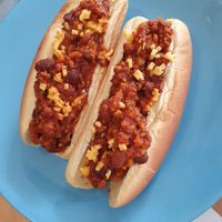 Chilli hotdogs at Cali Cafe in Cozumel