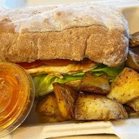 Buffalo chicken sandwich  at Cali Cafe in Cozumel