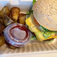 Beyond burger  at Cali Cafe in Cozumel