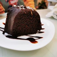 Chocolate cake at Cali Cafe in Cozumel