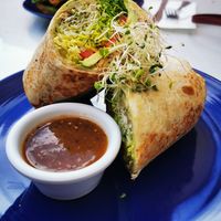 Tempeh avocado wrap at Cali Cafe in Cozumel