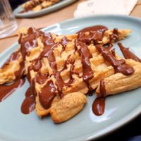 Home made Vegan gluten free Waffle and chocolate ! at Coeur d' Artichaut in Avignon