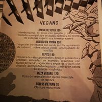 Menu at Mora Mora in Cancun