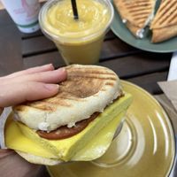 Vegan Breakfast Sandwich, To My Surprise Smoothie and Turkey Panini  at Wild Trails Coffee in North Vancouver