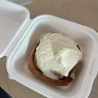 Cinnamon bun  at Wild Trails Coffee in North Vancouver