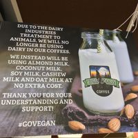Love their anti dairy sign at Wild Trails Coffee in North Vancouver