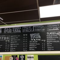 Vegan drink board  at Wild Trails Coffee in North Vancouver